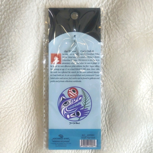 'Wolf Harvest' Keychain Indigenous Design by Joe Wilson, Coast Salish - Picture 2 of 4